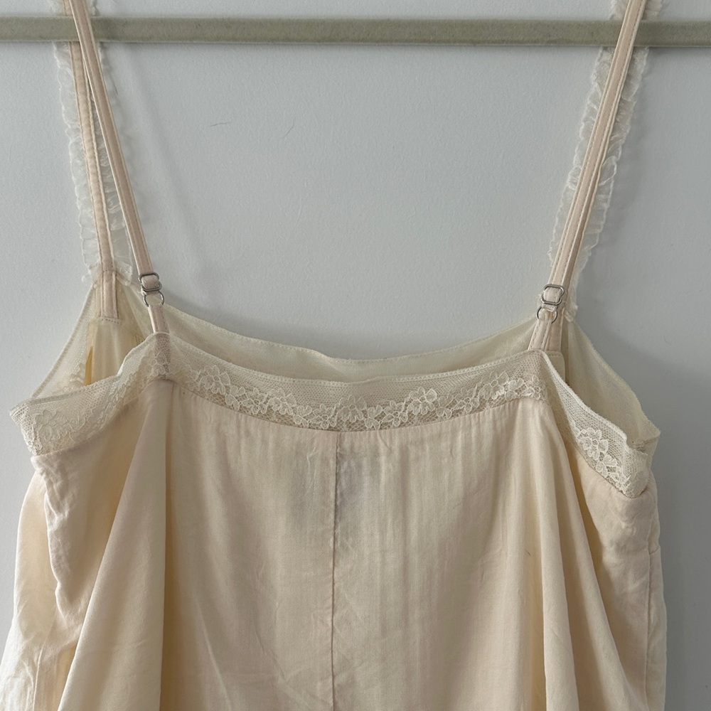 Reformation Cleodora Cream Lace-Trim Mini dress - Picture 7 of 9